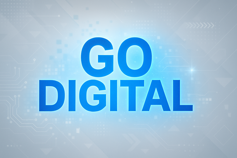 chnge color to Blu for text GO DIGITAL